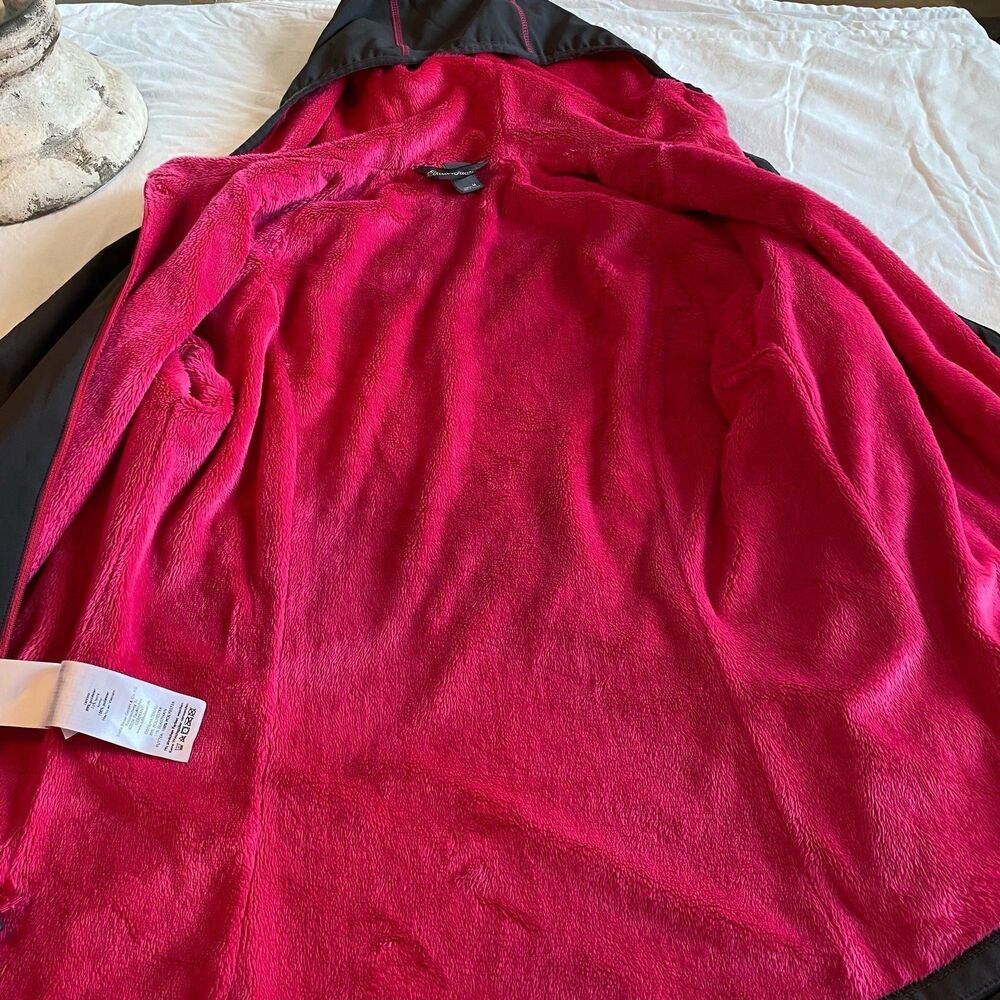 Eddie Bauer Jacket Women's Size M Gray Pink Fleece Soft Shell Full Zip Hooded - Picture 7 of 9